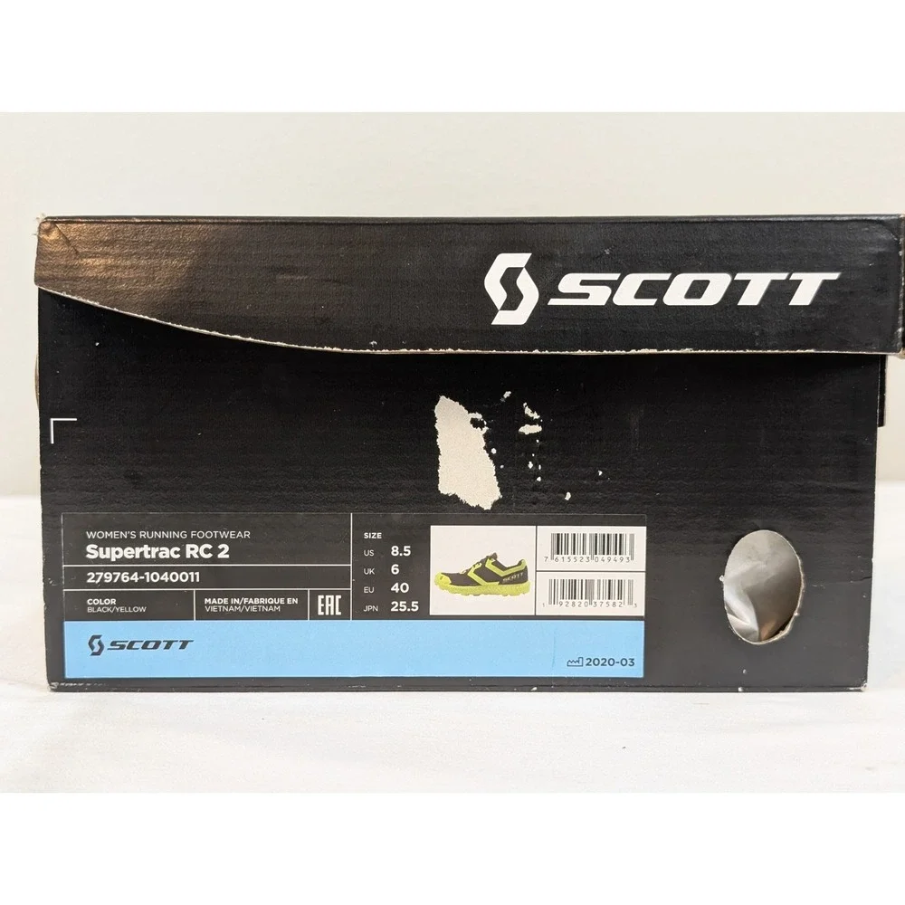 SCOTT Supertrac RC 2 Trail Running Shoes Women's 8.5 Black Yellow Lightweight